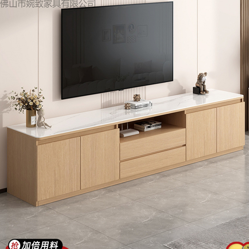Slate Tv Cabinet Solid Wood Log Floor Cabinet Living Room Small Apartment High Cabinet Floor Cabinet Coffee Table Tv Cabinet Combination