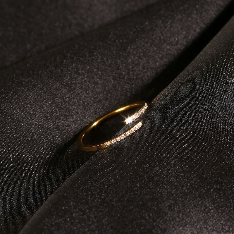 Daily Occasion 925 Sterling Silver Material 925 Sterling Silver Zircon Geometric Open Rings 925 Sterling Silver Rings