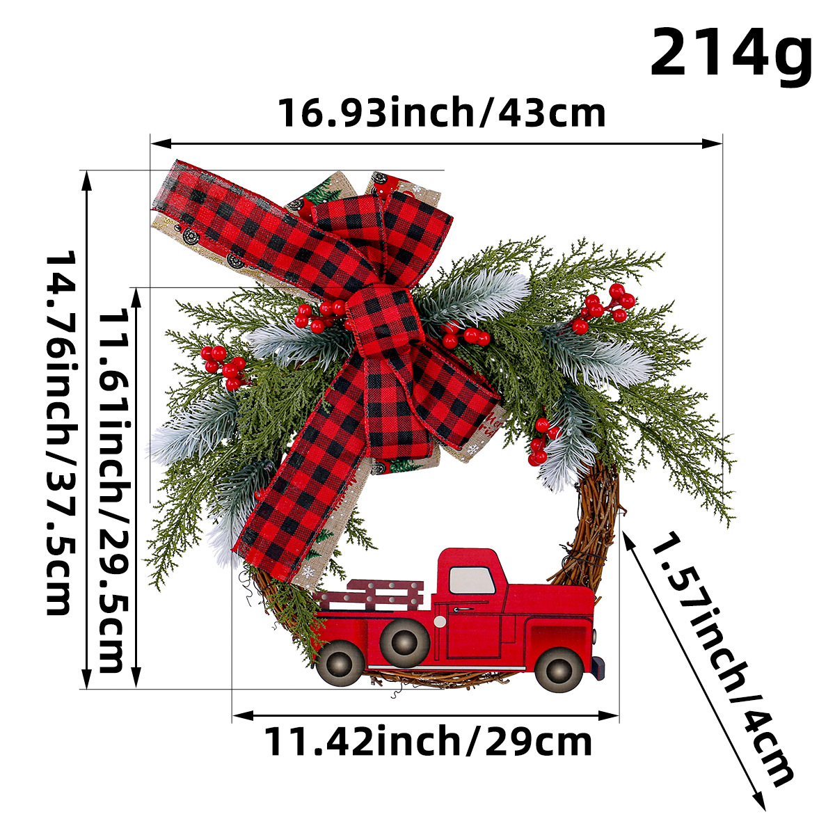 Hong Kong amor transfronterizo nuevo camión rojo Puerta de Navidad colgante granja camión rojo Garland Navidad guirnalda Decoración