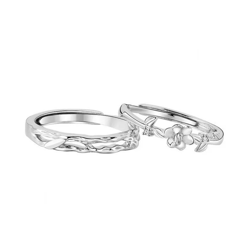 Gardenia-Paarringe für Damen und Herren, exklusives Design, graviert – das perfekte Geschenk zum Jahrestag, Geburtstag oder Valentinstag._voghion.com