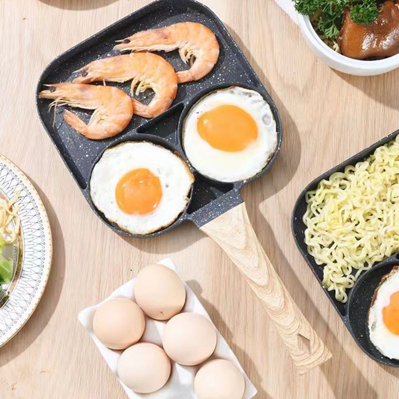 Pan de huevos coreano de cuatro agujeros, pan de arroz de piedra plana antiadherente, mini desayuno para hamburguesas y filetes, pan de salsa al por mayor transfronterizo