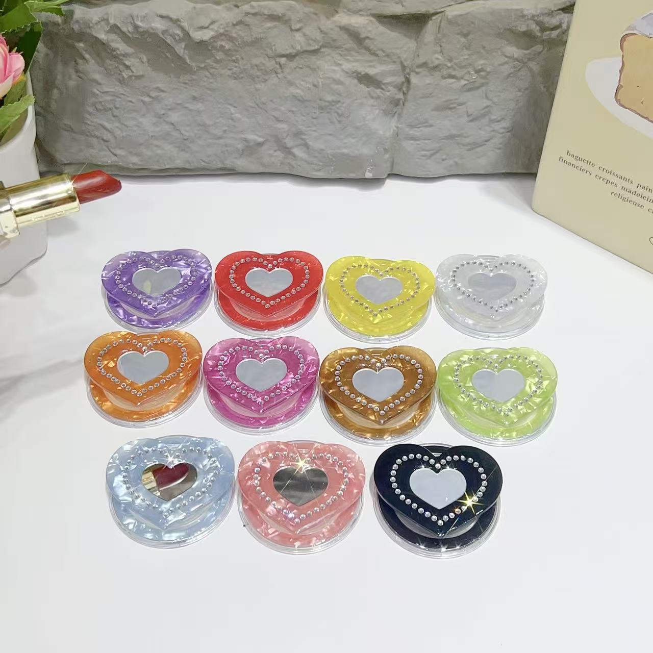 Love Magnetic Mobile Phone Holder Adsorption Back Sticker Desktop Support Detachable Foldableing Telescopic Handheld Ring Buckle for Women