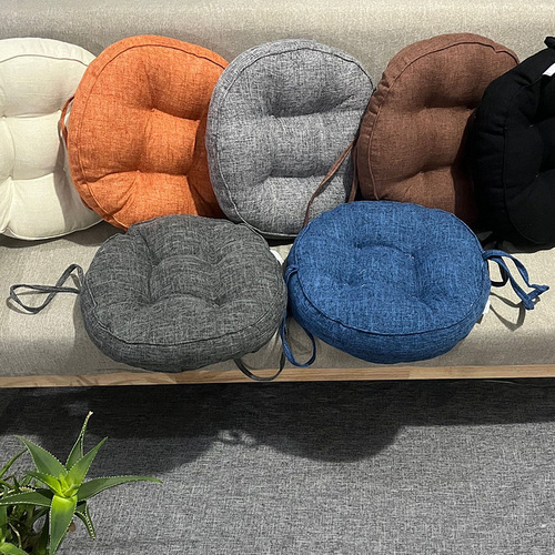 Cross-border solid color thick cushion strap chair cushion buttock cushion sofa cushion dining chair cushion round square cushion vacuum