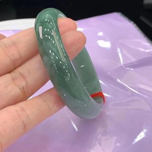 Myanmar Jade Jade Bracelet Floating Flower Oil Green Green Women's Ice Keng Jade Ring Jade Handle Jade Bracelet