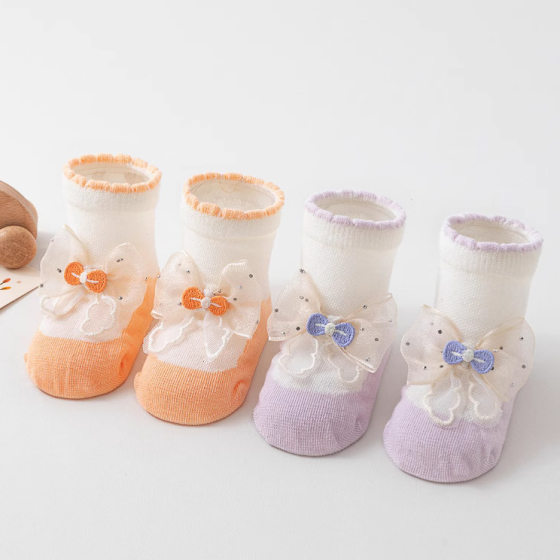Newborn Baby Socks Loosen Feet-free Female Infant Non-slip Combed Cotton Skin-friendly Soft Breathable Baby Necessary