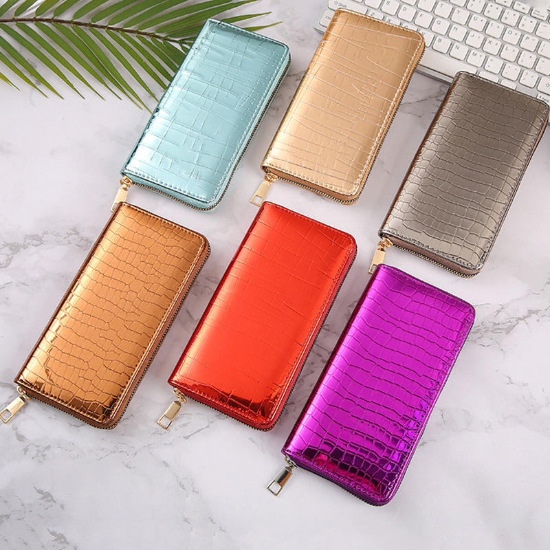 Cross-Border New Stone Pattern Sequins European and American Wallets Long Card Holder Wallet Clutch Bag Multi-Card Slot Women's Coin Purse Cross-Border New Stone Pattern Sequins European and American Wallets Long Card Holder Wallet Clutch Bag Multi-Card Slot Women's Coin Purse