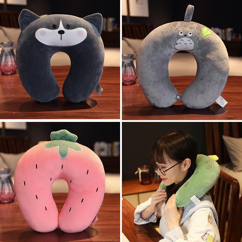 점심 식사를위한 귀여운 U 자형 베개 목 베개 자동차 및 비행기 수면 여행 베개를 위한 U 자형 베개 머리 목 베개