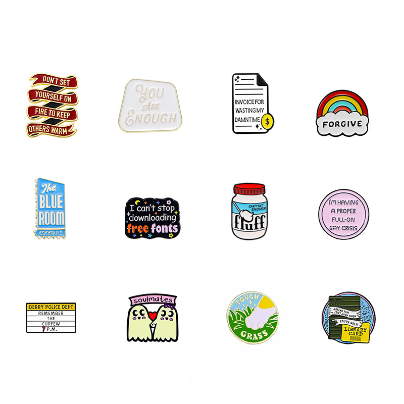 6g Weight Brooches Classification Casual, Daily Occasion Alloy Material Letter, Color Block Pattern All Seasons Season Unisex Gender Irregular, Enamel Design Cute, Modern Style Style Cute Modern Style Pin Letter Color Block Alloy Irregular Enamel Unisex Brooches 2