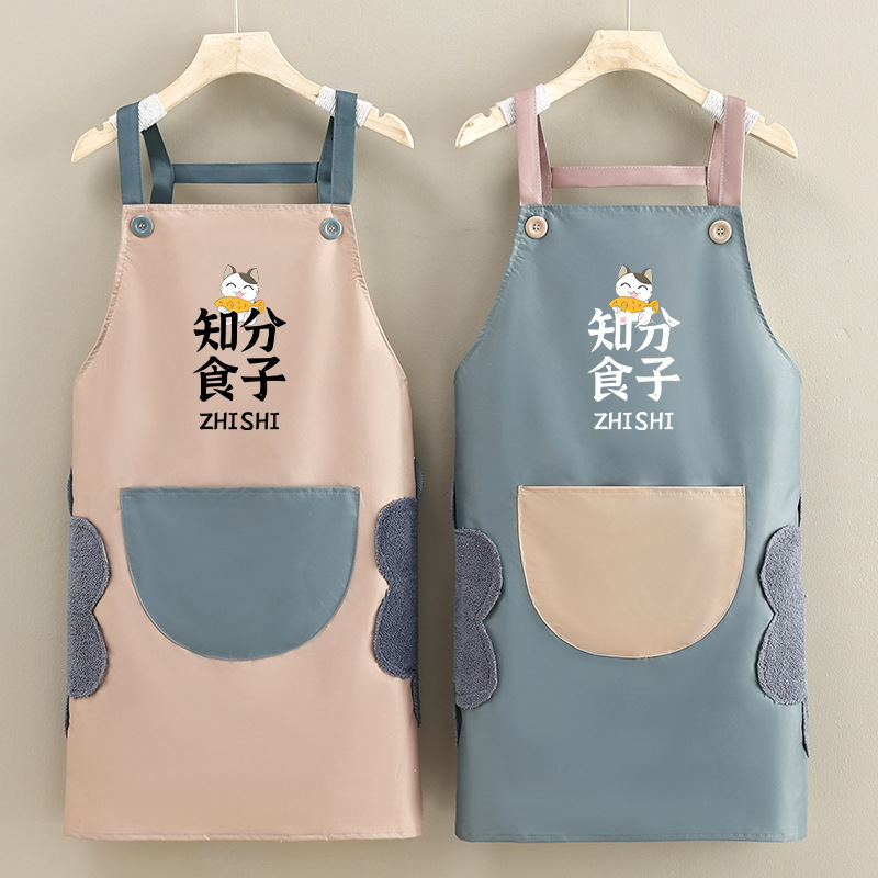 새로운 도착 손으로 닦는 앞치마 주방 가정용 방수 및 내유성 인쇄 케이터링 요리 남자의 간단한 귀여운 패션 숙녀