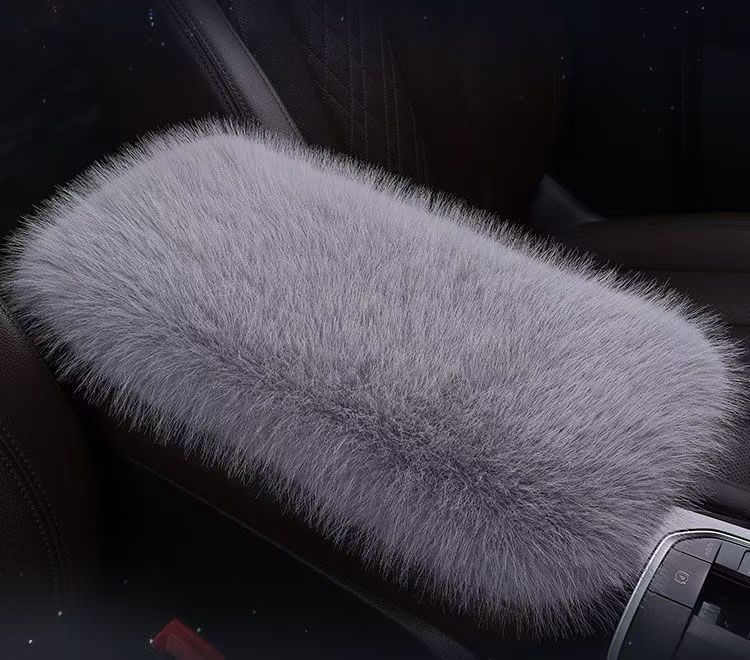 New winter faux fox armrest box pad thickened plush car armrest pad