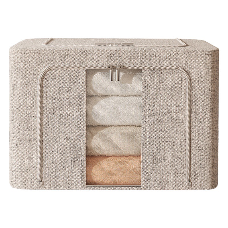 Caja de almacenamiento grande de algodón y lino para el hogar, caja de almacenamiento de gran capacidad para ropa, caja de almacenamiento plegable, gruesa, extra grande