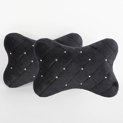 Car Headrest with Nail Embroidery, Headrest - studded-quilted-embroidery-headrest-pair