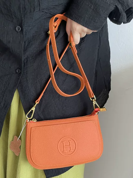 Genuine Leather Small Square Bag for Women, High-End Texture, Soft Leather Mini Shoulder Crossbody Bag, First-Layer Cowhide Mobile Phone Bag