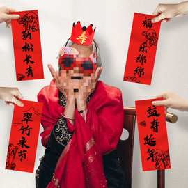 老人寿宴布置装饰祝爸妈七八九十大寿过生日场景手持对联拍照道具
