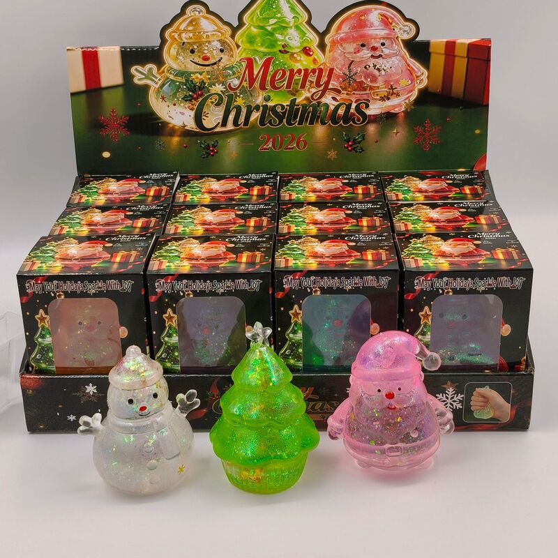 Cross-border bestseller maltose Christmas tree, Santa Claus, snowman stress-relief toy set