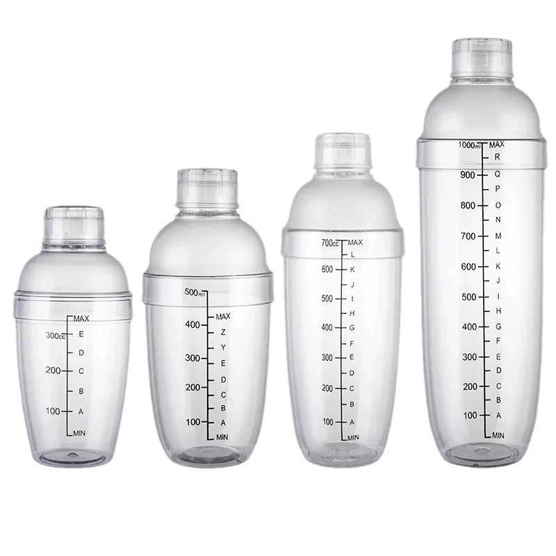 Shaker scaled, pocket flask, PC-plastic, 700 ml