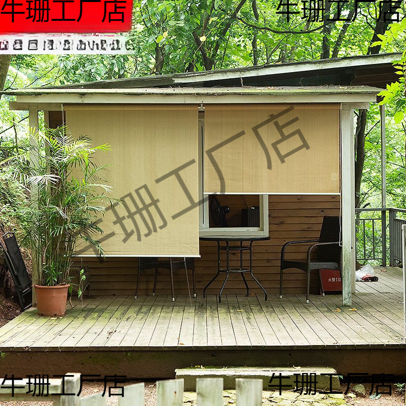 Outdoor Sunshade Roller Blinds, Light-Transmitting, Heat-Insulating, Sun Protection Door Curtains, Living Room Floor-To-Ceiling Windows, Balcony Curtains