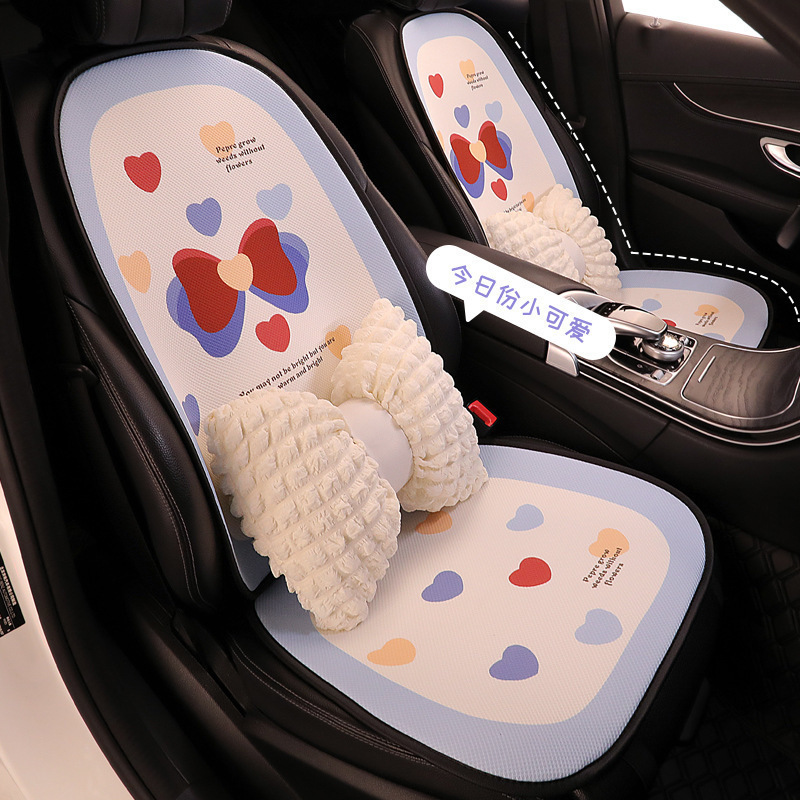 新型自動車シートクッション通気滑り止め半囲み四季通用クッション専用女性シートカバー夏シートクッション|undefined