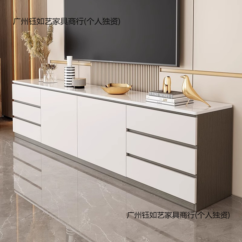 实木电视柜客厅落地岩板轻奢电视机柜家用高柜岩板一体全屋家具柜|undefined