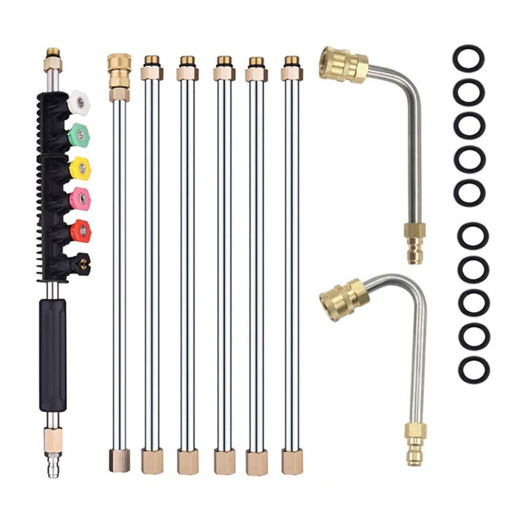 High pressure washer extension rod with nozzle 30 °,120 ° curved rod 1/4 ''quick connection 4000 PSI