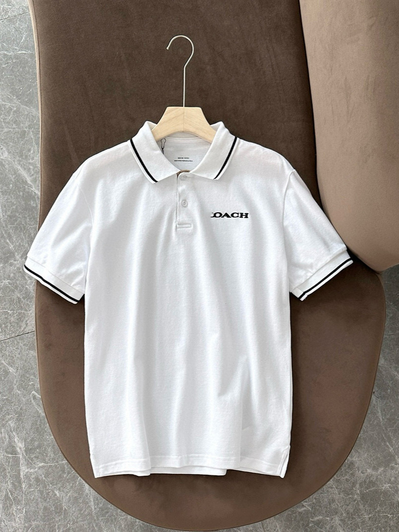 Kişi üçün pike polo köynək, yay üçün qısaqol yaxalı