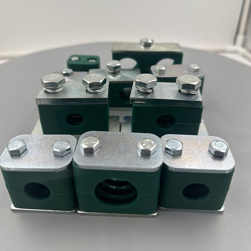 双孔固定支架管夹工业液压管卡尼龙重型铝合金塑料油管管夹