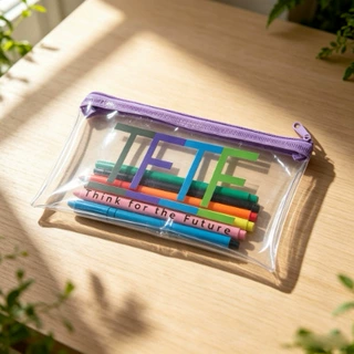 高级感笔袋可爱透明防水pvc笔袋子文具收纳包化妆金属拉链袋定制
