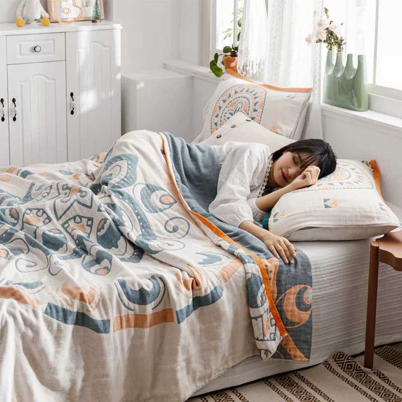 Хлопковая марлевая towel, duvet, boho стиль