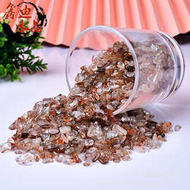 天然黑金超七水晶碎石批发 能量水晶消磁石摆件工艺品DIY装饰