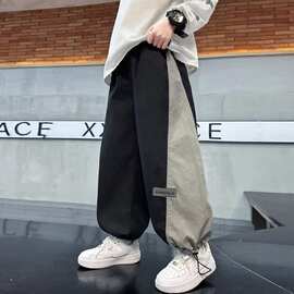 中大童宽松款裤子男儿童帅气运动裤男孩百搭束脚休闲裤阔腿裤长裤