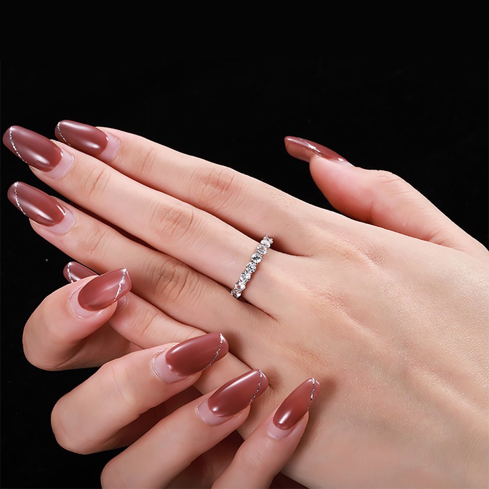 Fashion Geometric Sterling Silver Inlay Zircon Rings 1 Piece