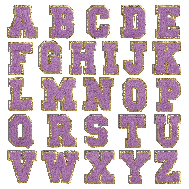 purple 26 letters clothes sticker embroidery Patches sticker ironing