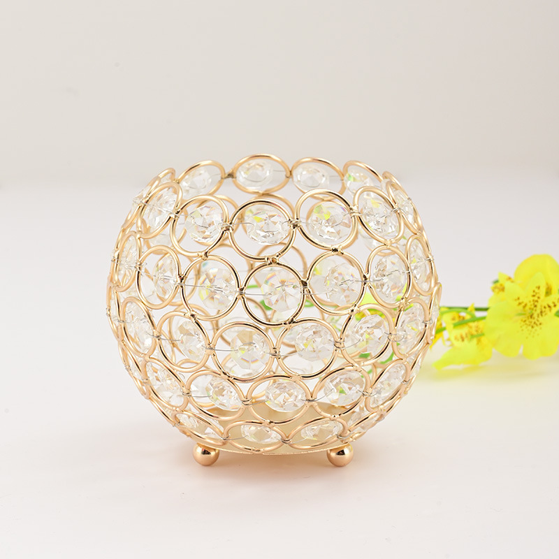 El fabricante vende cuentas octogonales, bola de cristal, fiesta, copa de vela de boda, efecto de atmósfera de vidrio hueco retro creativo, candelabro