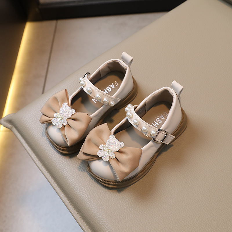 Children's Fashion Single 2023 Spring and Autumn Season New Little Bow Leather Fashionable Girl Princess Shoes Trend_voghion.com