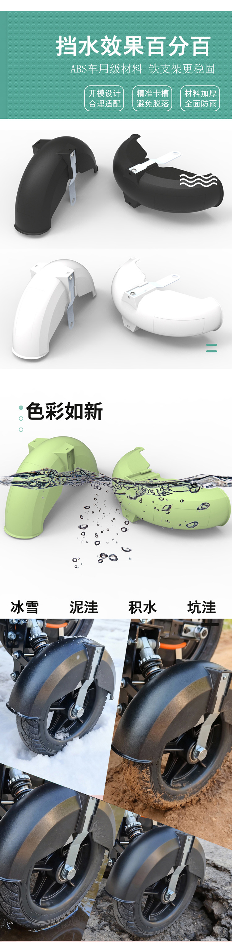 Electric Vehicle Auxiliary Wheel, Mudguard, Balance Wheel, Special 8inch Wheel Rear Wheel for Electric Scooter