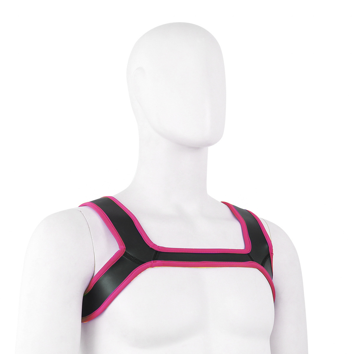 Correa pectoral rojo rosado.
