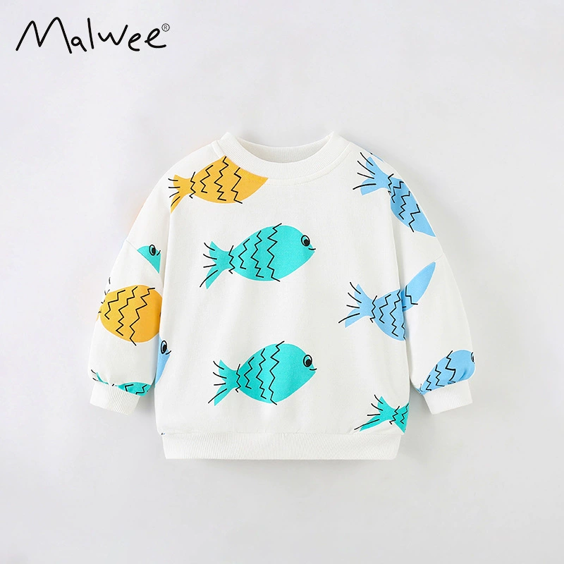Толстовка для детей с принтом осень круглый вырез