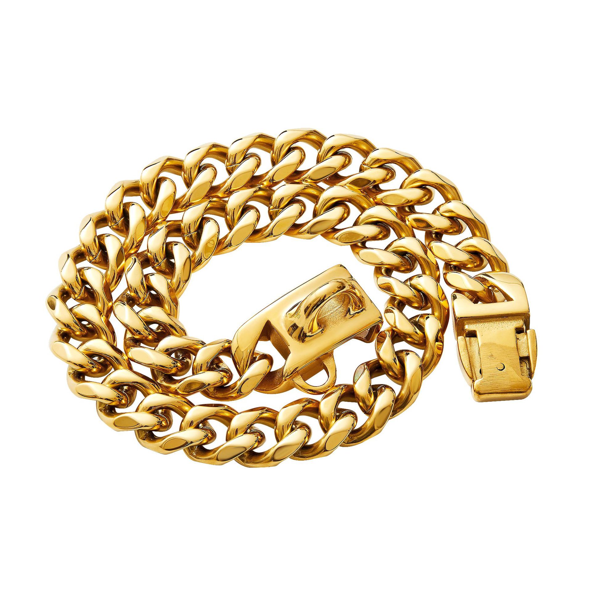 13mm Acero inoxidable Titanium cadena perro pequeño y mediano collar oro rosa Oro Negro hebilla cadena cubana