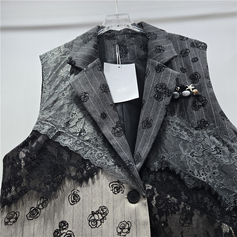 Estación europea 2026 principios de primavera nuevo estilo de moda estilo extranjero sofisticado sentido de alta calidad clásico mosaico Jacquard chaleco de mujer image 3