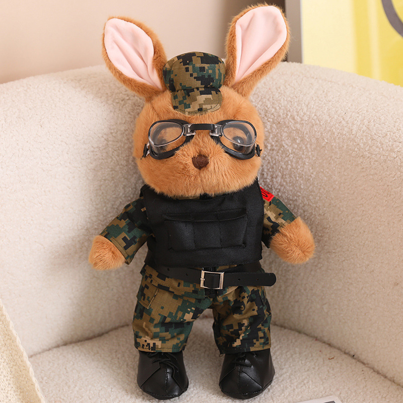Camuflaje Panda Montar Muñeca Conejo Muñeca Soldado Soldado Hermano Peluches Soldado Veterano Memorial Ceremonia de Policía