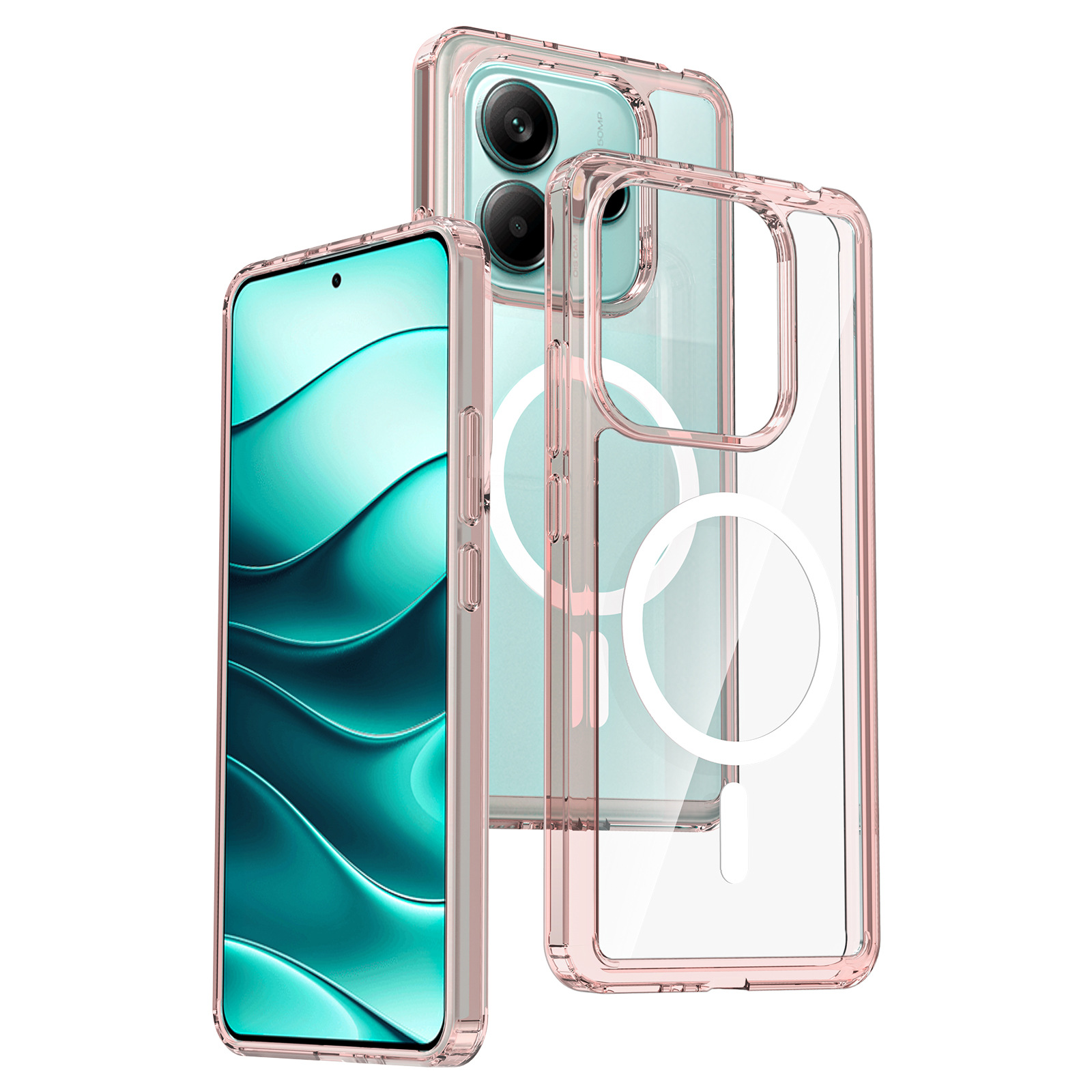 Aplicable Redmi note14 5G funda para teléfono móvil anticaída magnética transparente NOTE 14 PRO 5G dos en uno