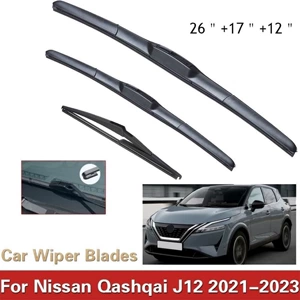 Wiper Blades for Nissan Qashqai J12 2021-2024 26+17+12 Front and Rear