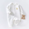 Thermal jumpsuit pure white lemon bear head