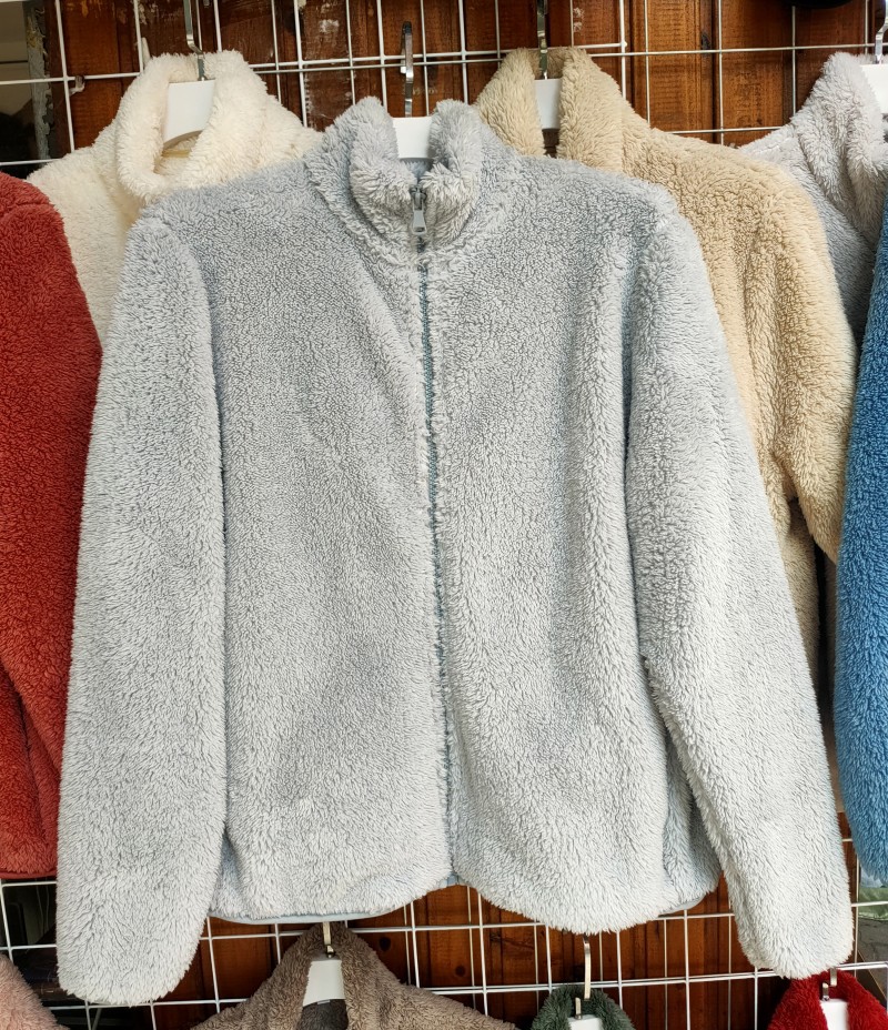 Chaqueta larga de felpa, manga larga, felpa coral, ropa de abrigo corta para otoño e invierno para mujer 479611/449753/439138