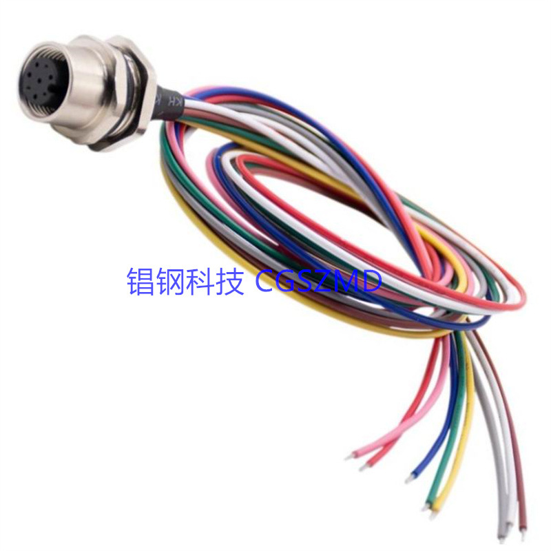 M12 Cable Mount Socket, D-Coded, 4 Pole, 3m M12 °װ