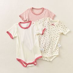 Distributors: Modal mesh jacquard export children's clothing, loose-fitting, Ximatsu cotton infant and toddler triangular romper with short sleeves.