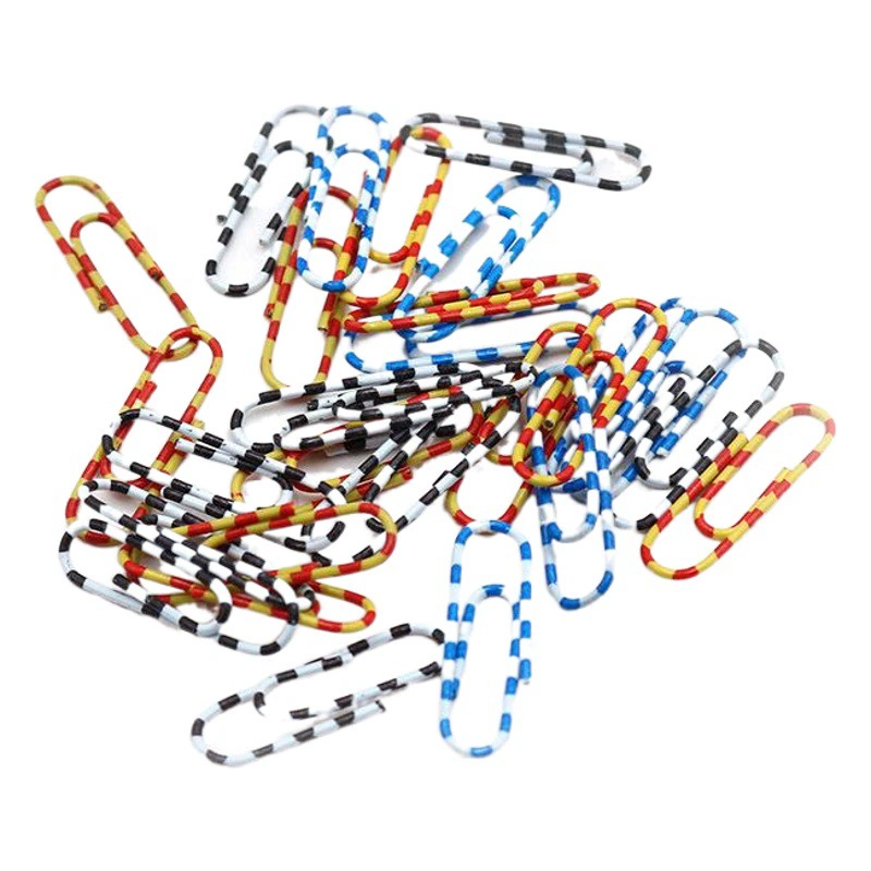 Цветная Скрепка оптом пластиковая упаковка пластиковая Скрепка оптом Бесплатная доставка скрепки канцелярские принадлежности 28 мм Скрепка