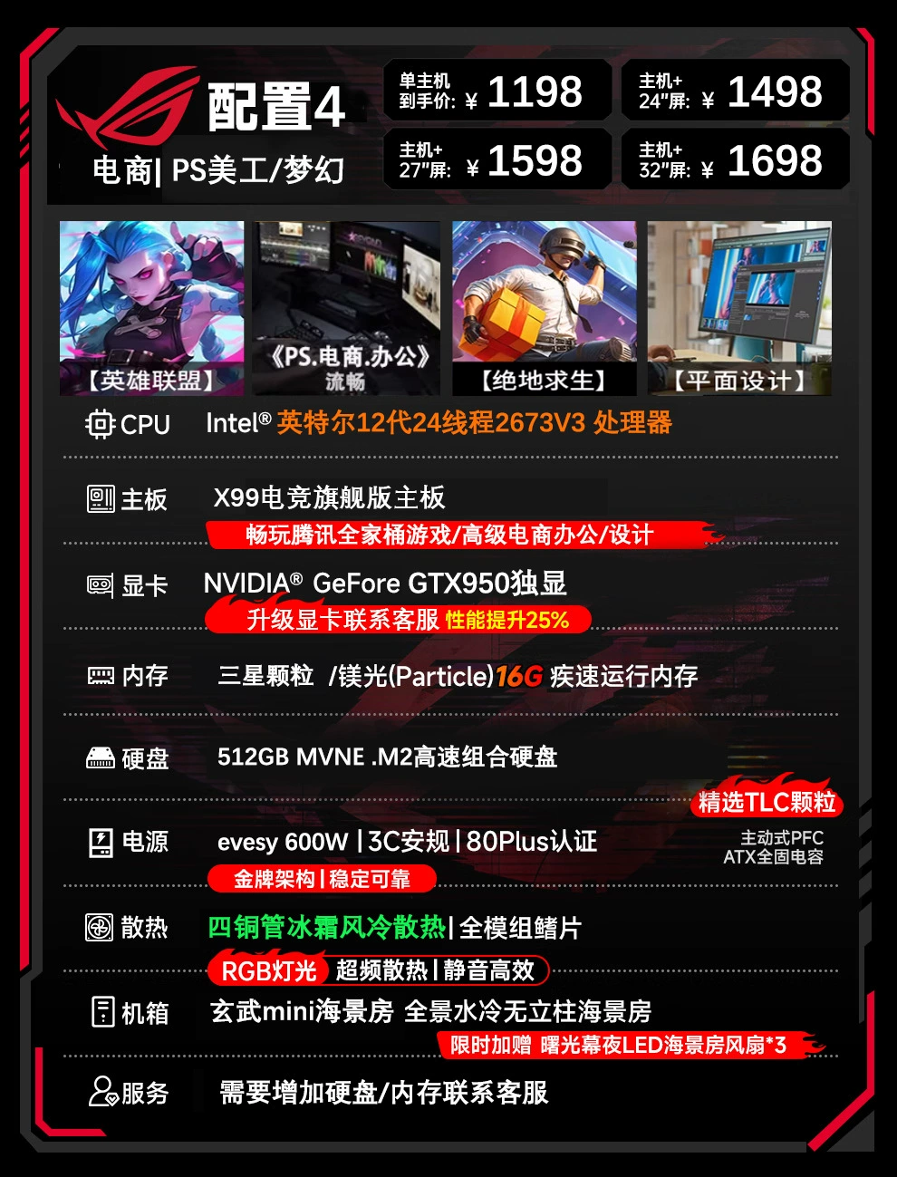 Настольный компьютер 5060, игровой e-sports и офисный ПК, конфигурации с отдельным дисплеем