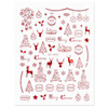 Nail stickers, Christmas fake nails contains rose for nails, 2022, pink gold, with snowflakes