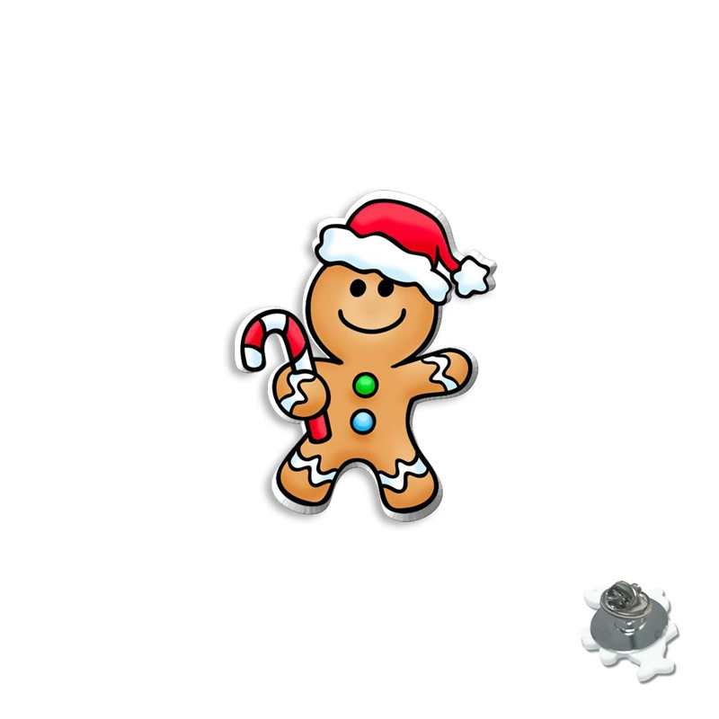 Граница торговли? Нет, нужно избегать слов like wholesale, cross-border or marketplaces. The input: "(Cross-border trading), cartoon Christmas brooch, creative acrylic badge" Translating keeping meaning: We should remove cross-border term? The instruction: output must be Russian translation; Avoid words like